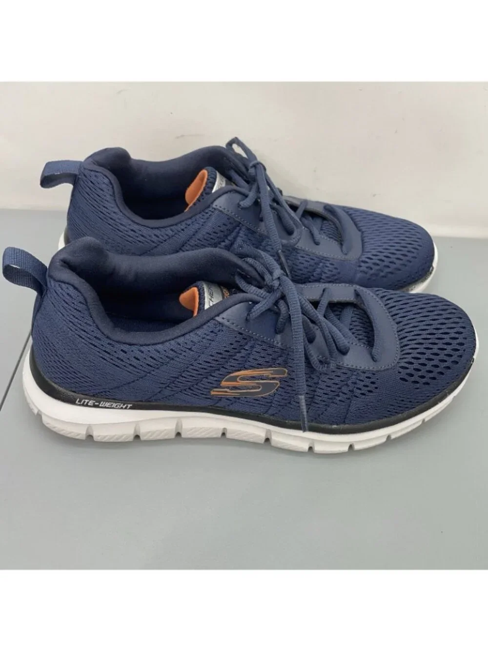 Skechers Track Moulton Sneakers Shoes Lightweight Trainers Comfort Blue Mens 8.5